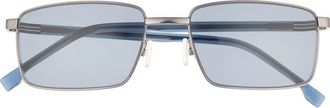 BOSS 57mm Rectangular Sunglasses in Ruthenium Blue at Nordstrom Rack