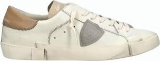Philippe Model Prsx Low Leather Distressed Sneakers