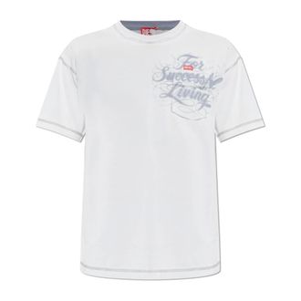 Diesel Heren, Tops, Wit, Maat: 2XL Katoen