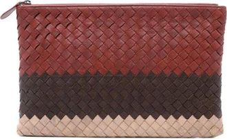 Bottega Veneta Pre-owned Clutches, female, Multicolor, Size: ONE SIZE Pre-owned Woven Nappa Clutch