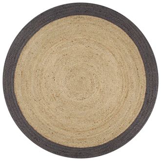 vidaXL Vidaxl - Alfombra Hecha A Mano De Yute Con Borde Gris Oscuro 150 Cm