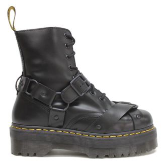Dr. Martens Jadon Harness Paris Leather Unisex Lace Up Boots - Black - Size:UK 6.5
