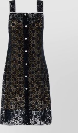 Miu Miu macrame lace dress button detail knee length