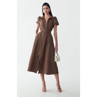 Willa Eliza Midi Dress in Chocolate at Nordstrom, Size 10