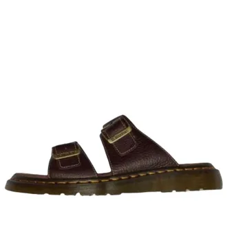 Dr. Martens Josef Slide Grizzly Leather Sandals Dark Brown 43410200