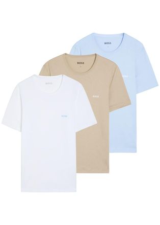 BOSS Boss Classic Logo-embroidered Cotton T-shirt - set of Three - White - XL