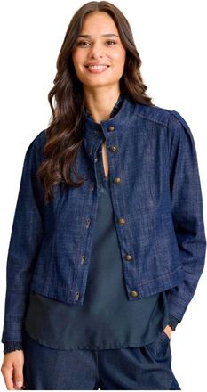In Front Denim Jacket - Dames - Spijkerjassen - Blauw - XL - Denim - Jassen