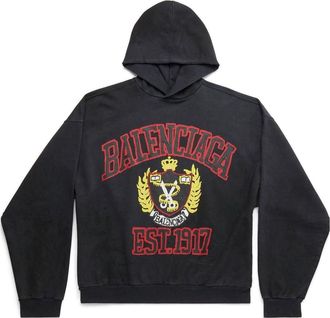 Balenciaga DIY College Hoodie Black 744463TOVK21055