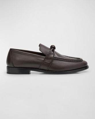 Bottega Veneta Mens Astaire Leather Knot Loafers