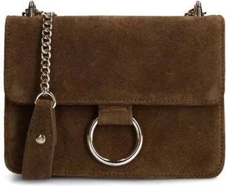 Manfield su&egrave;de crossbody tas bruin