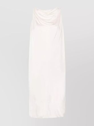 Lanvin draped sleeveless cowl neck knee-length dress