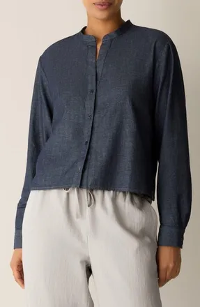 Eileen Fisher Organic Cotton Denim Shirt at Nordstrom, Size X-Large