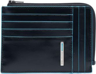 Piquadro B2 Revamp zip coin wallet - men - Calf Leather - One Size - Blue