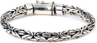 Samuel B. Samuel B Mens Silver 8mm Byzantine Bracelet