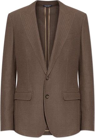 Dolce & Gabbana Blazer met enkele split - Heren - Blazers - Bruin - 2XL - Katoen - Jassen