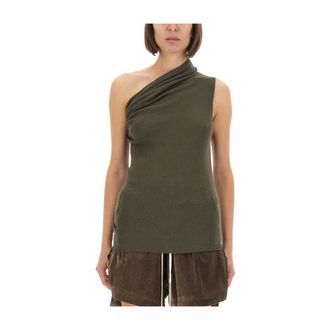 Rick Owens Sleeveless Tops, female, Green, Size: S Athena Knit Top