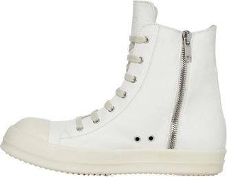 Rick Owens Hoge Sneakers van Leer - Heren - Sneakers - Wit - 41 EU - Leer - Schoenen