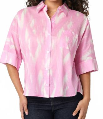 Olivaceous Nora Painted Shirt In Pink Cream