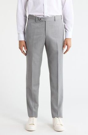 Zanella Parker Platinum Super 130s Gabardine Dress Pants in Light Grey at Nordstrom Rack, Size 36R