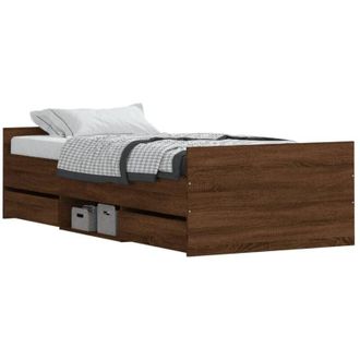 vidaXL Vidaxl - Estructura De Cama Con Cabecero Piecero Roble Marr&oacute;n 100x200 Cm