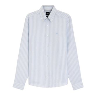 HUGO BOSS Hugo, Formal Shirts, male, Blue, Size: XL H-Liam-Bd-E-C1-261 Linen Shirt