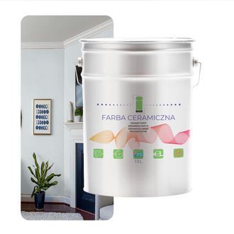 OEM Pintura Cer&aacute;mica Lavable Para Paredes, Blanca Con Reflejos Azulados, 10 L