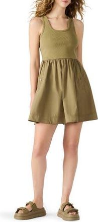 Steve Madden Tottenham Mixed Media Minidress in Deep Olive at Nordstrom Rack, Size X-Small