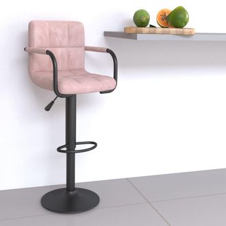 vidaXL Taburete De Cocina De Terciopelo Rosa Vidaxl