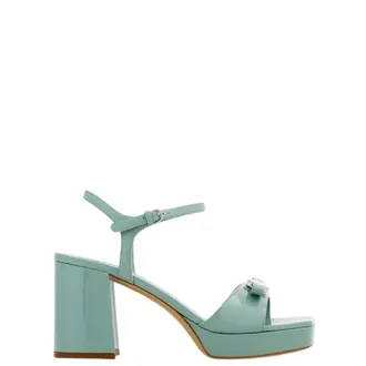 Ferragamo Platform Sandal With Mini Bow, Size 7 C