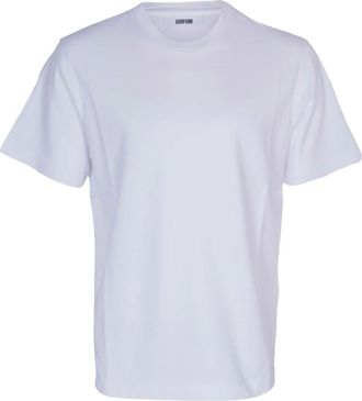 Mauro Grifoni Tops, Heren, Wit, L, Katoen, Heren Crew Neck T-shirt