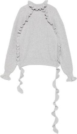 Blumarine Ruffled Ribbed-knit Sweater