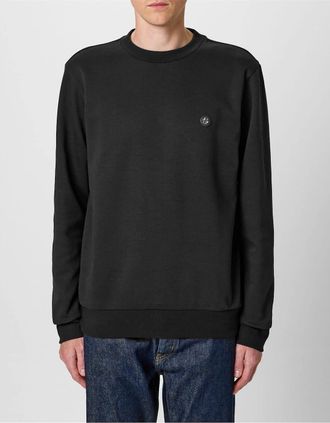 HUGO BOSS Mens Patch Crewneck Sweater - Black - Size: 6X large