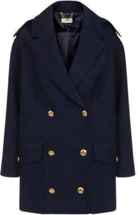 Elisabetta Franchi Scuba Caban - Dames - Mantel - Blauw - M - Leer - Jassen