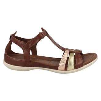 Ecco Ecco Flash 240873 Leather Womens Hook and loop Sandals - Mink Gold Hammered Bronze - Size:UK 5-5.5