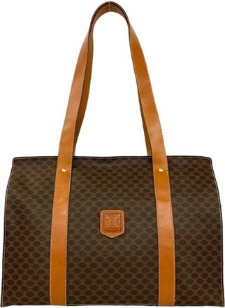 Celine Brown Pvc Leather Handbag Shoulder Bag Tote Bag (Pre-Owned)