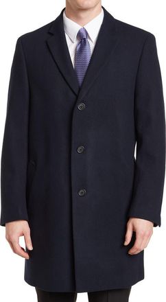 Hart Schaffner Marx Hanover Wool Blend Topcoat in Navy at Nordstrom Rack, Size 38R