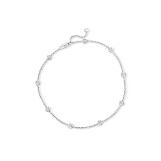 Ross-Simons Diamond Station Anklet in Sterling Silver