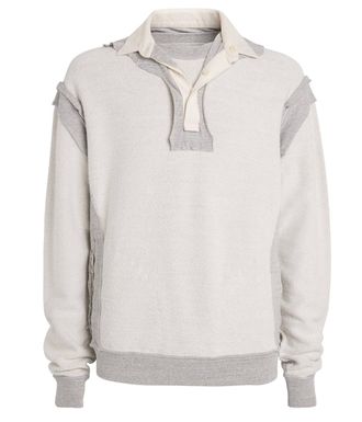 Maison Margiela Maison Margiela Grey Cotton Four Stitch Reversed Polo Jumper Size XS
