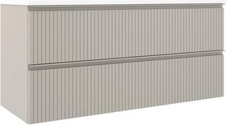 Saniclass Prime Blend Wastafelonderkast - 120x55x45.9cm - 2 lades - geintegreerde greep - MDF - mat cotton (beige)