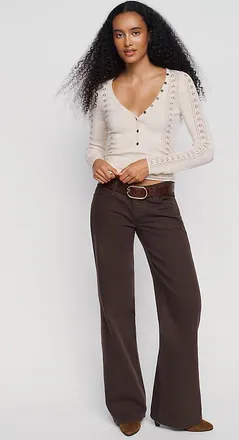 Frame Denim The Gray Low Rise Wide Leg Flare Jeans