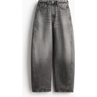 H&M Baggy High Waist Jeans in Denim Grey at Nordstrom, Size 12