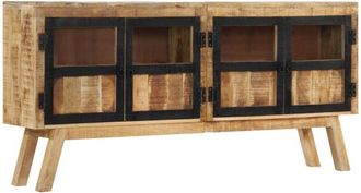 vidaXL Vidaxl - Sideboard Brown and Black 160x30x76 cm Solid Wood Mango