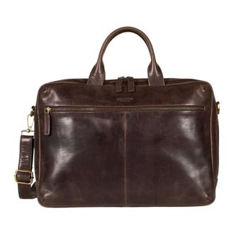 Howard London Laptop Bag Frank - Heren - Laptoptassen - Bruin - ONE Size - Leer - Tassen