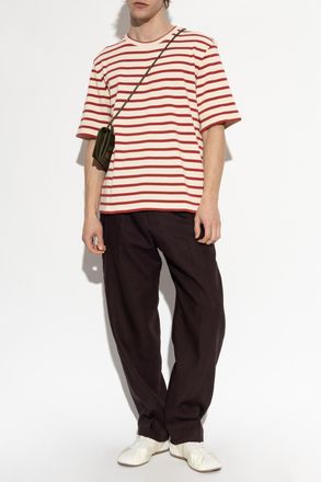 Paul Smith Linen Pleated Trousers, Mens, Brown