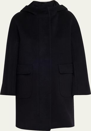 Cinzia Rocca Wool Walking Coat with Hood