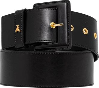 Patrizia Pepe Brede Leren Riem - Dames - Riemen - Zwart - XS - Leer - Accessoires