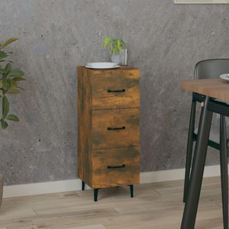 vidaXL Credenza Rovere Fumo 34,5x34x90 Cm In Legno Multistrato - Vidaxl