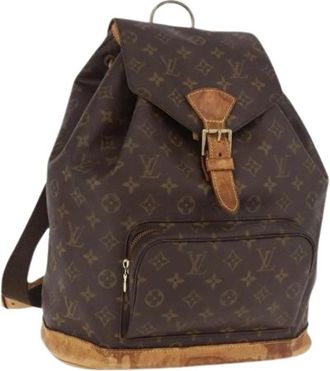 Louis Vuitton Pre-owned Montsouris GM Rugzak - Dames - Vintage Rugzakken - Bruin - ONE Size - Leer - Vintage