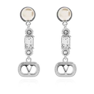 Valentino Garavani Earrings, female, Gray, Size: ONE SIZE Earrings with Swarovski crystals