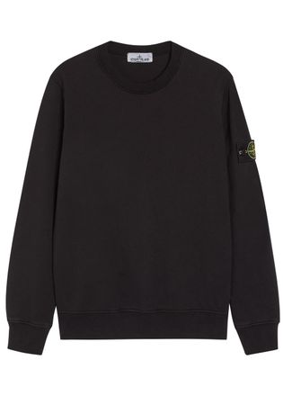 Stone Island Logo Cotton Sweatshirt - Black - Xxl